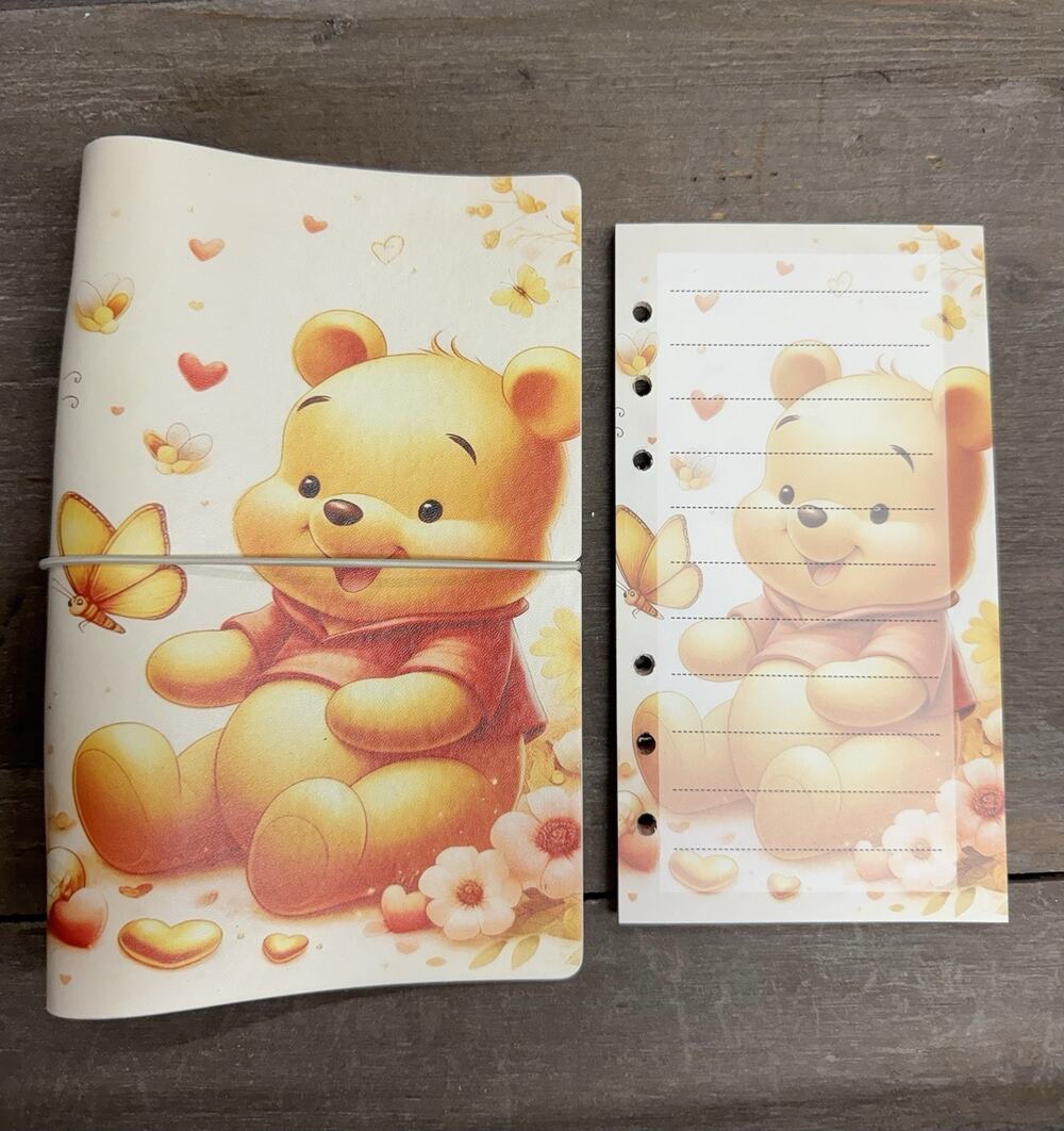 Winnie The Pooh A6 6 Ring Soft Binder, & Paper